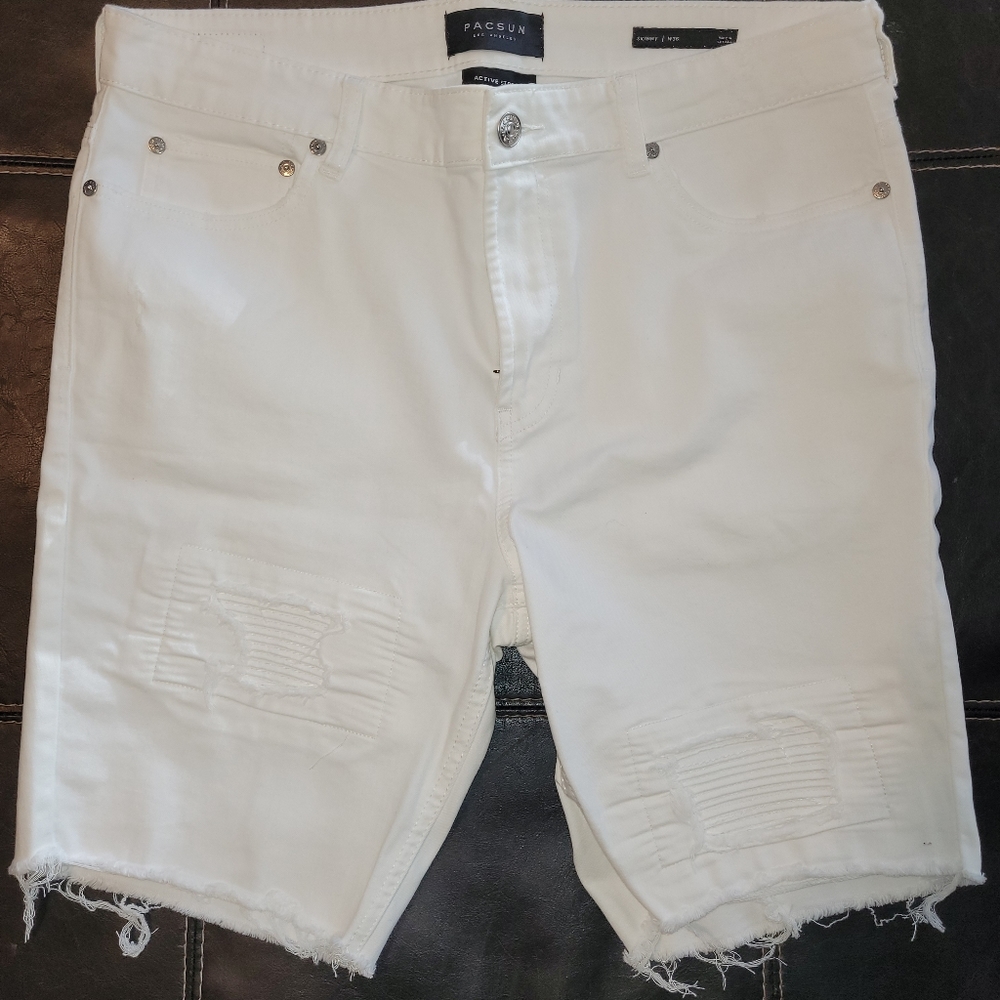 Pacsun 36W Shorts Pac Sun White Skinny Jean Shorts-Active Stretch